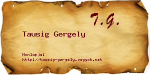 Tausig Gergely névjegykártya